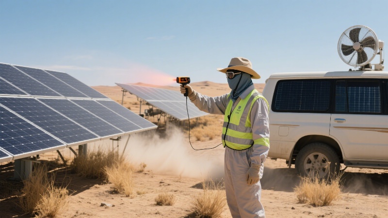 what techniques are used to keep ground-mounted solar panels cool
