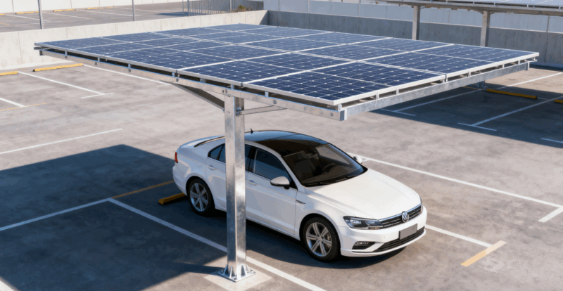 Single-pole solar carport